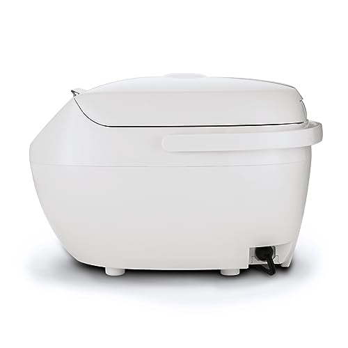 Tiger JBV-A18U-W 10-Cup (Uncooked) Micom Rice Cooker with Food Steamer & Slow Cooker, White