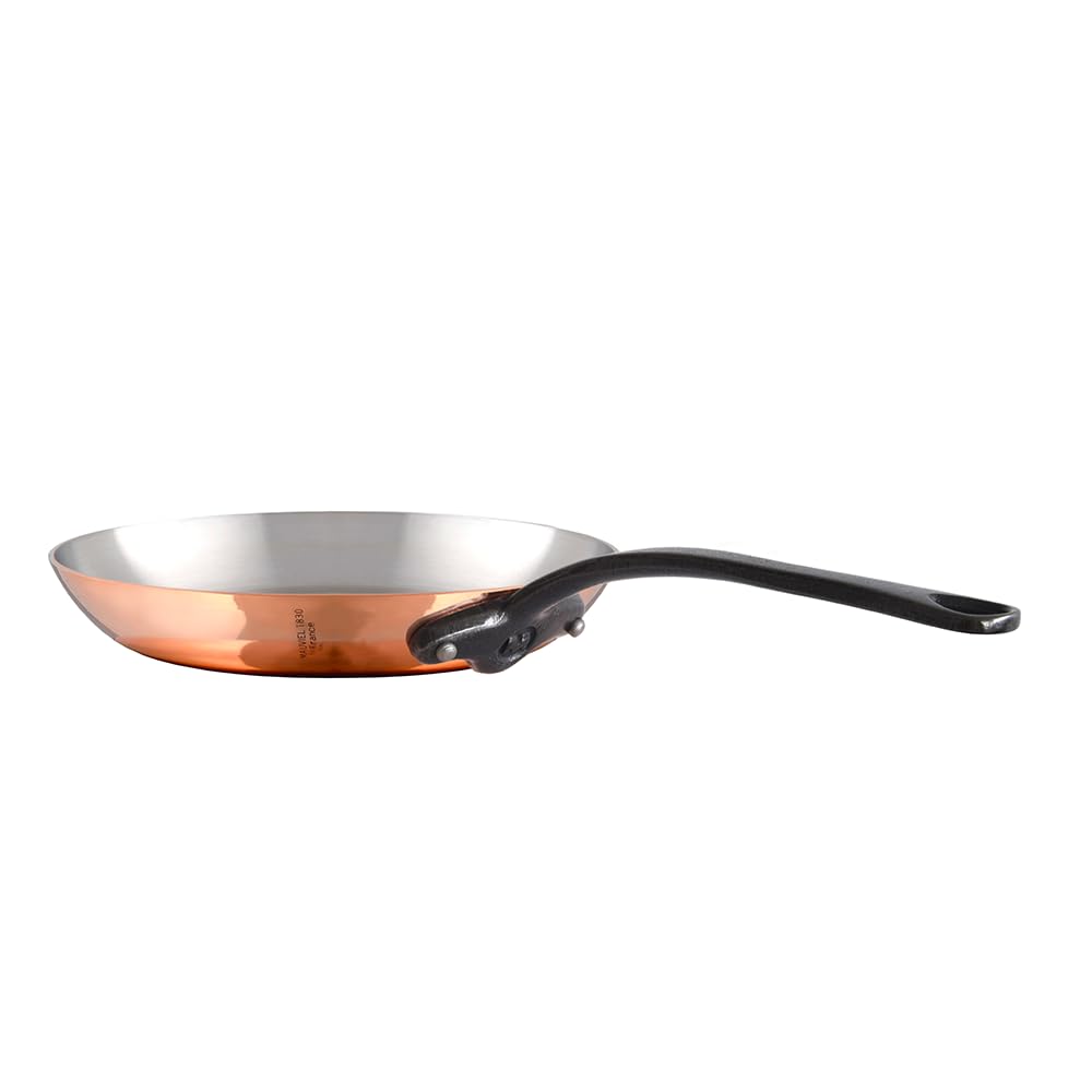 Mauviel M'Heritage 150 CI 1.5mm Polished Copper & Stainless Steel 2-Piece Frying Pan Set, And Cast Iron Handles, Made in France
