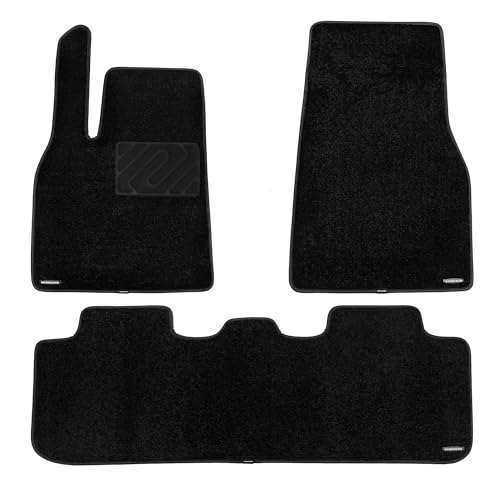 WENNEBIRD Superior Carpet Floor Mats for 2025-2026 Tesla Model Y (Juniper), 0.6-Inch Ultra-Thick, Noise-Reducing, All-Weather Waterproof Anti-Slip – 3-Pc Set
