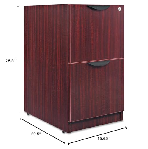 Alera Alera Valencia Series Full Pedestal File, Left Or Right, 2 Legal/Letter-Size File Drawers, Mahogany, 15.63" X 20.5" X 28.5"
