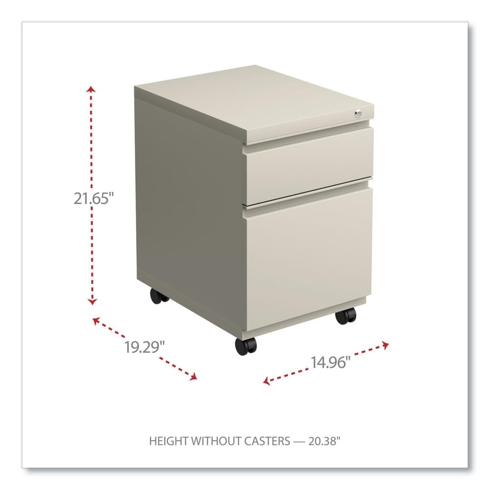 Alera ALE Two-Drawer Metal Pedestal Box File w/Full Length Pull, 14 7/8w x 19 1/8d, Putty