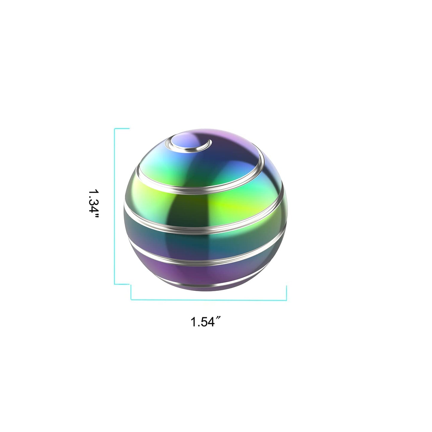 Apqdw Kinetic Desk Toy Ball, 1.54'' Kinetic Desktop Spinning Toys, Optical Illusion Toys for Anxiety, ADHD, Metal Fidgets for Dad, Mom, Son, Daughter (39MM, Rainbow-A)