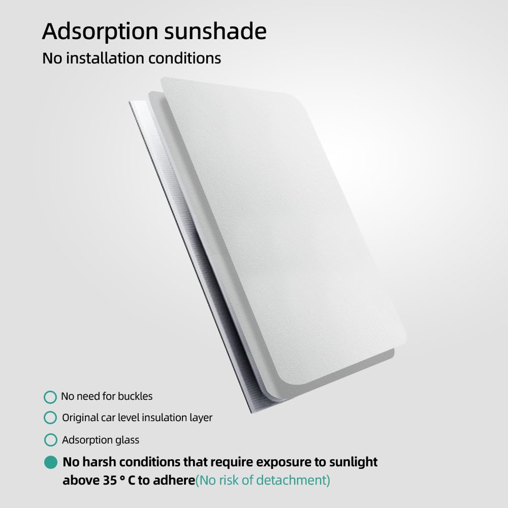 Upgrade Nano-Electrostatic Adsorption Insulation Heat Preservation Sunroof Sunshade Roof Compatible with Toyota RAV4 No Installation Required Zero Collapse (Black, RAV4 2023-present XSE/Limited)
