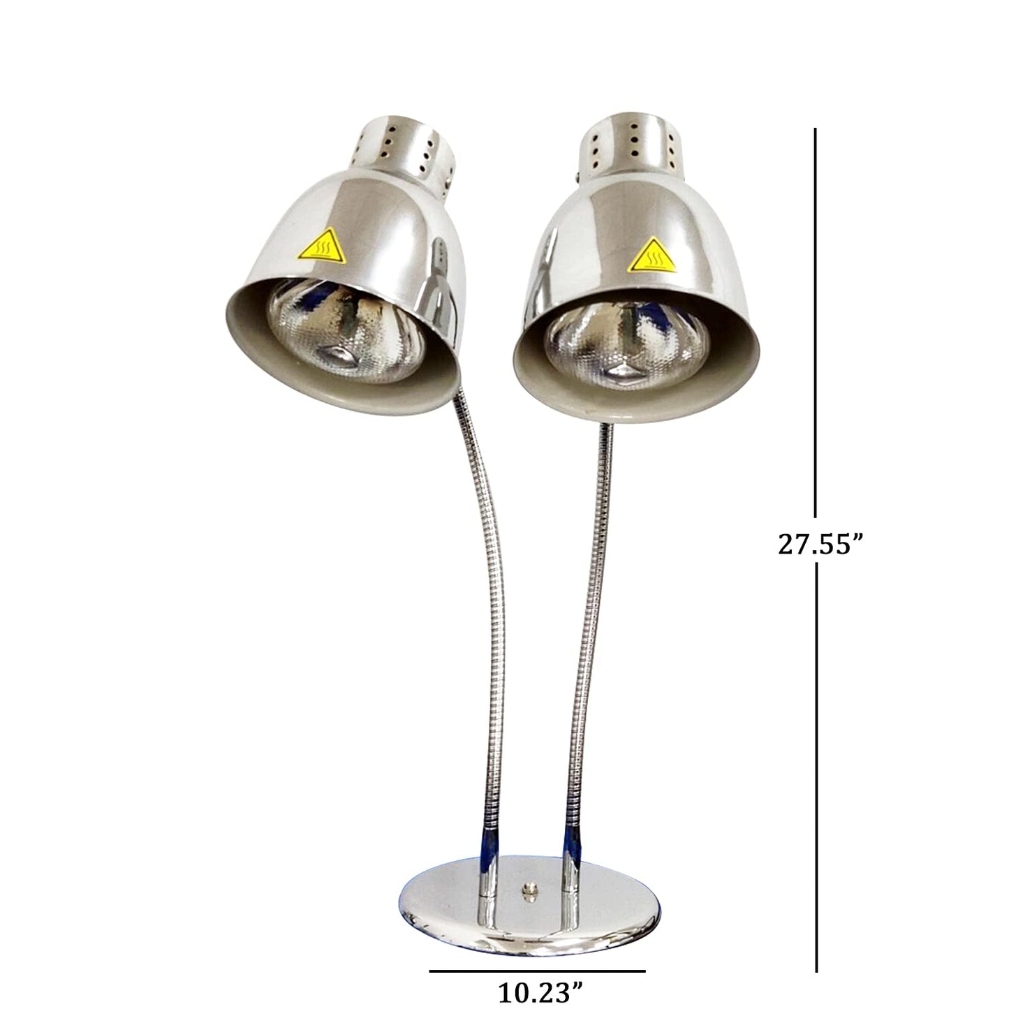 KOUWO Food Heat Lamps with Dual 250w Bulbs Food Warmer Lights Food Heating Warmer Lamp Restaurant Kitchen Buffet Warmer Table (Double Head)