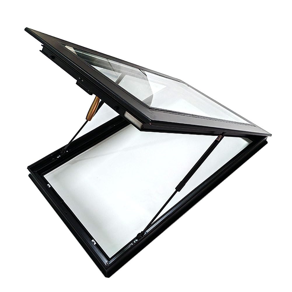 Skylights & Roof Windows;Skylight Window - Square/Rectangle;Roof Skylights;Manual Ventilation Partition Mounted Skylight,Aluminium Alloy + Double Glass Skylight (5 Size) (35"×20")