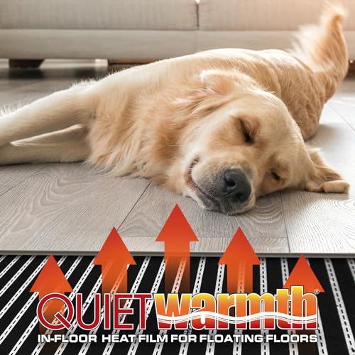QuietWarmth Float QWARM1.5X10F240 Radiant Floor Heating Mat for below Laminate, Wood, Luxury Vinyl Floating Flooring- Cuttable Mat Size 1.5’x10' 240 Volt (Covers 15sf)