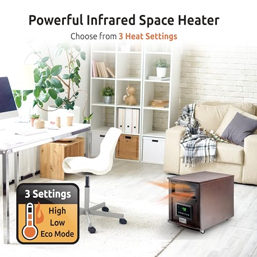EZ-HEAT 1,500-Watt 18 inch Cabinet Space Heater with Remote Control, USB Charging Ports, Timer Function, Tip Over Switch & Overheat Protection, MT0018N8
