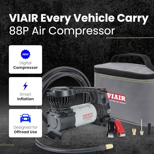 VIAIR Digital EVC88P - Portable Air Compressor Tire Inflator for Car, Truck, SUV & RV | Preset Automatic Shut Off Feature | 12V Heavy Duty On/Off Road Tire Pump Air Compressor 120 PSI