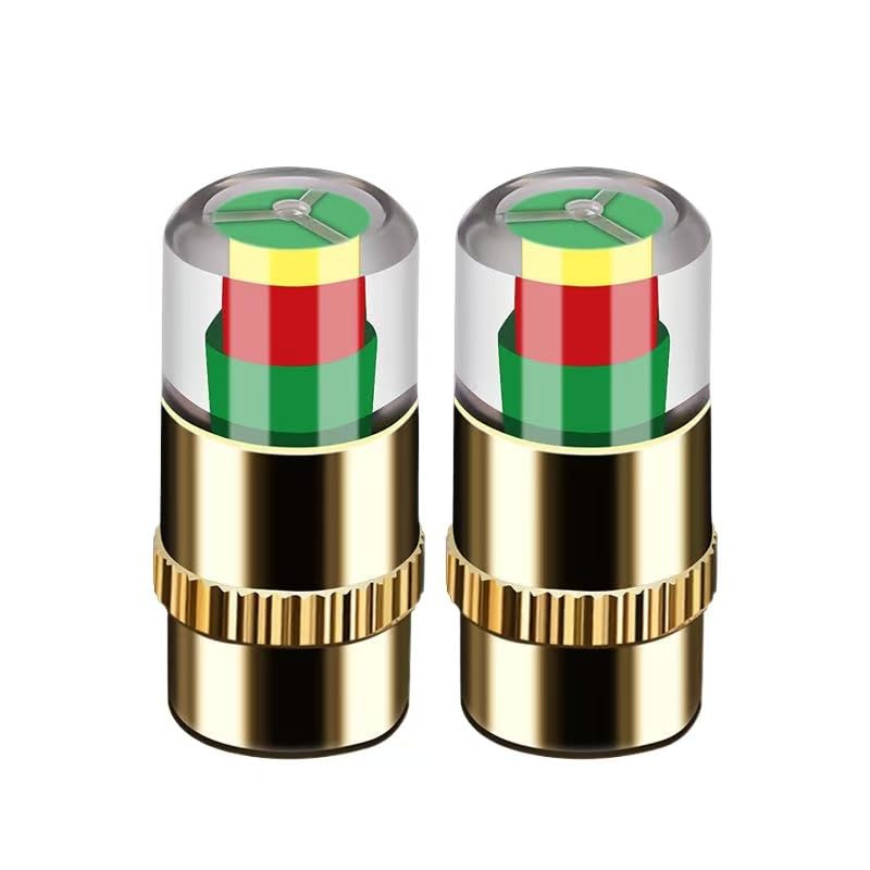 Tire Pressure Monitor Valve Caps, 36 PSI Alert Indicator, 2.4 Bar, Copper Core, 4-Pack