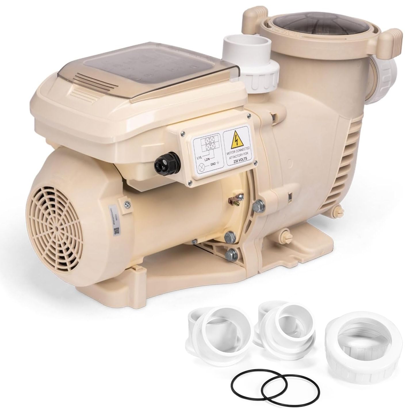 XtremepowerUS 1.5 HP Variable Speed Swimming Pool Pump 230V, In-Ground Pool, 6,660 GPH High Performance Max 1.75HP