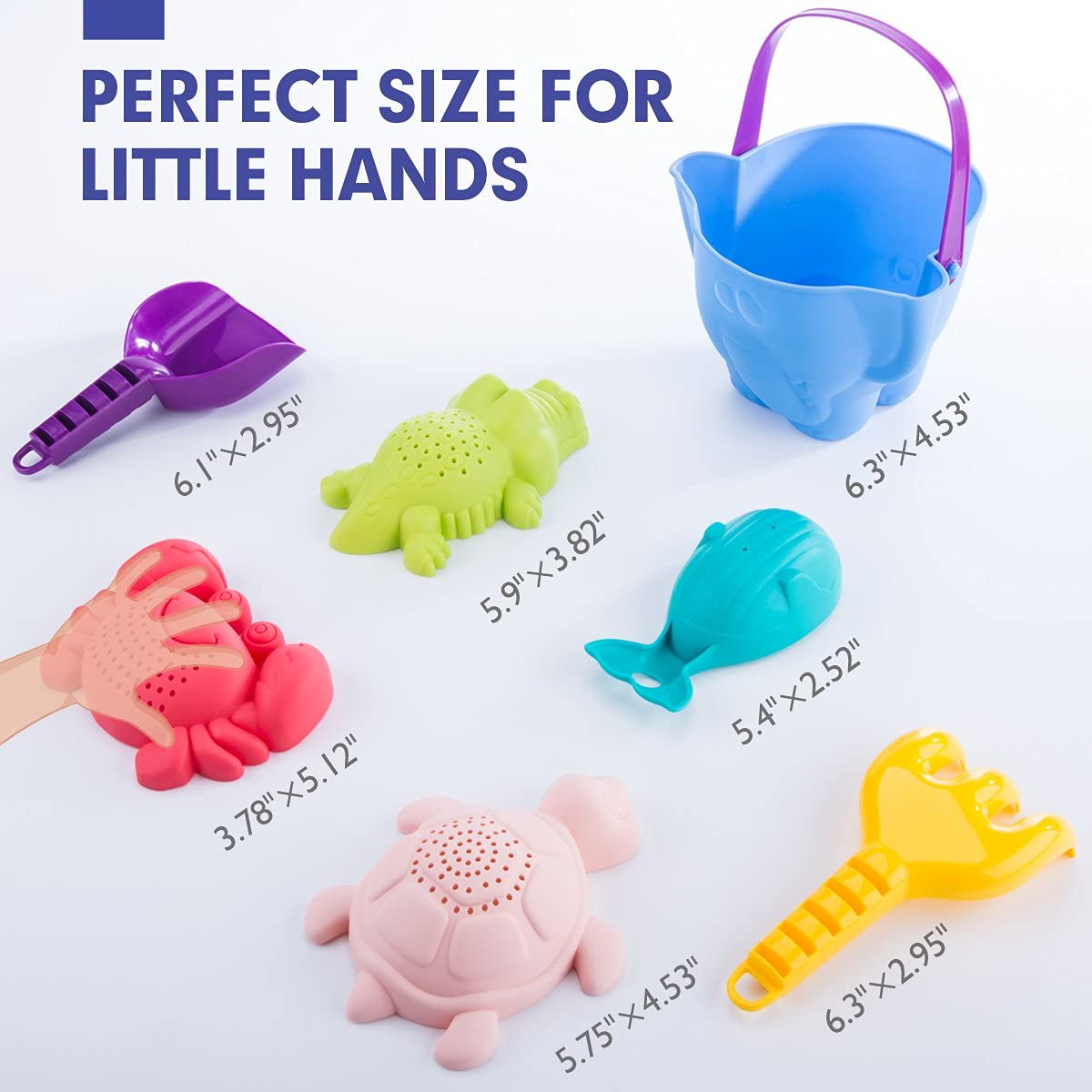 hahaland Beach Toys for Toddlers 1-3 - Sand Toys for Toddlers 1-3, Baby Bucket Rake Shovel Set, Bath Water Outdoor Toy for Boys Girls, Sandbox Toy for 1 Year Old Toddler Toys Age 1-2