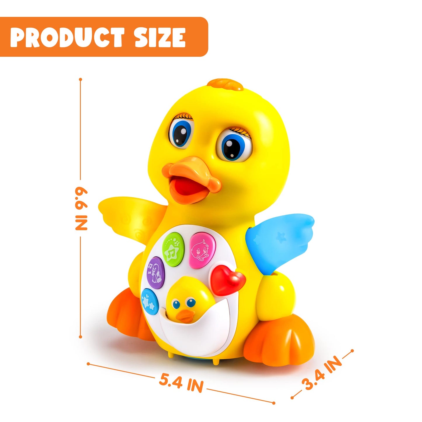 JOYIN Baby Toys Duck, Infant Dancing Crawling Musical Toys 18+ Months, Tummy Time Light Up Learning Duck with Music & Lights, Baby Easter Basket Stuffers Gifts