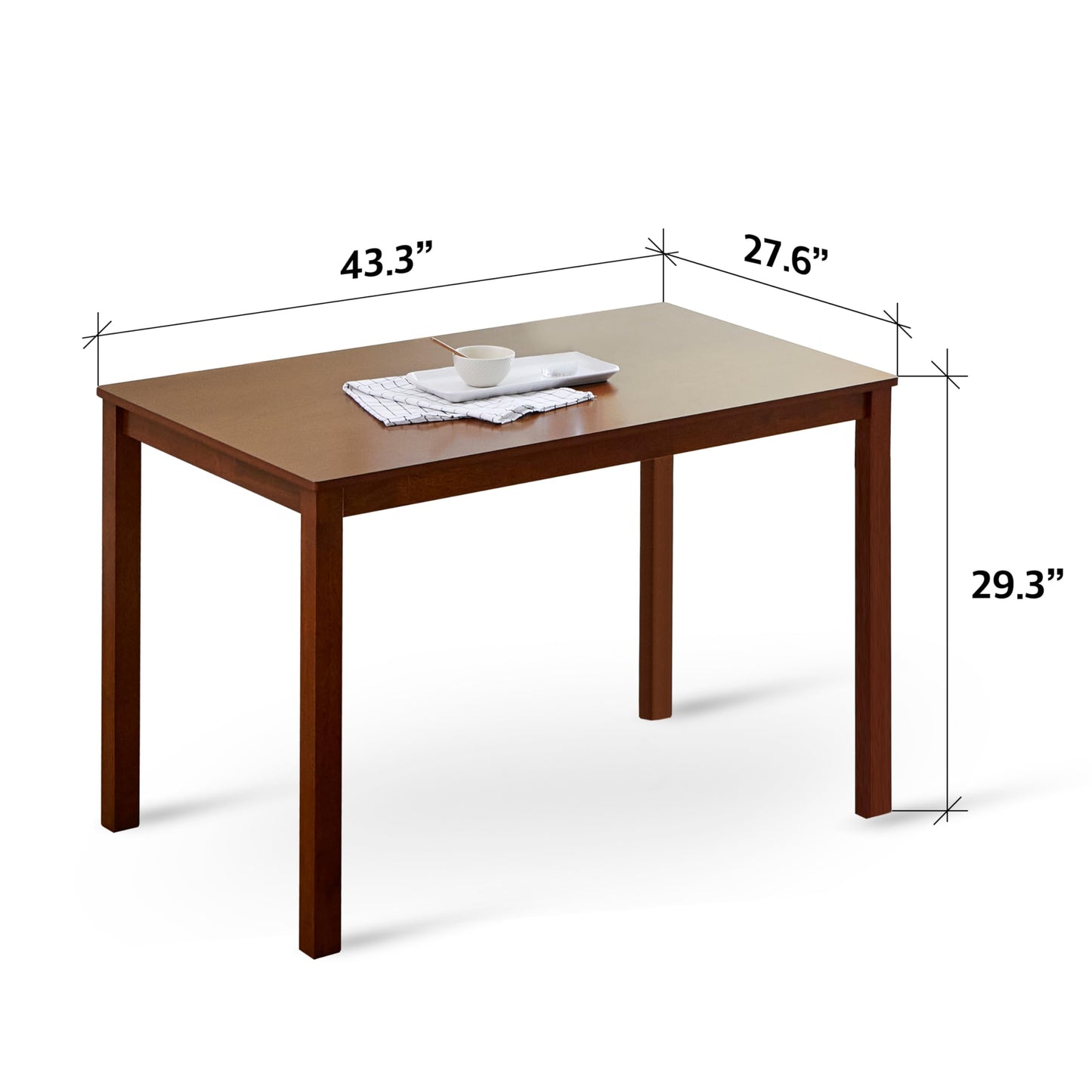 Livinia Seattle 5-Piece Wooden Dining Table Set for 4, Modern Farmhouse Kitchen Dining Room Set with Solid Wood Ladder Back Chairs for Small Space (Antique)