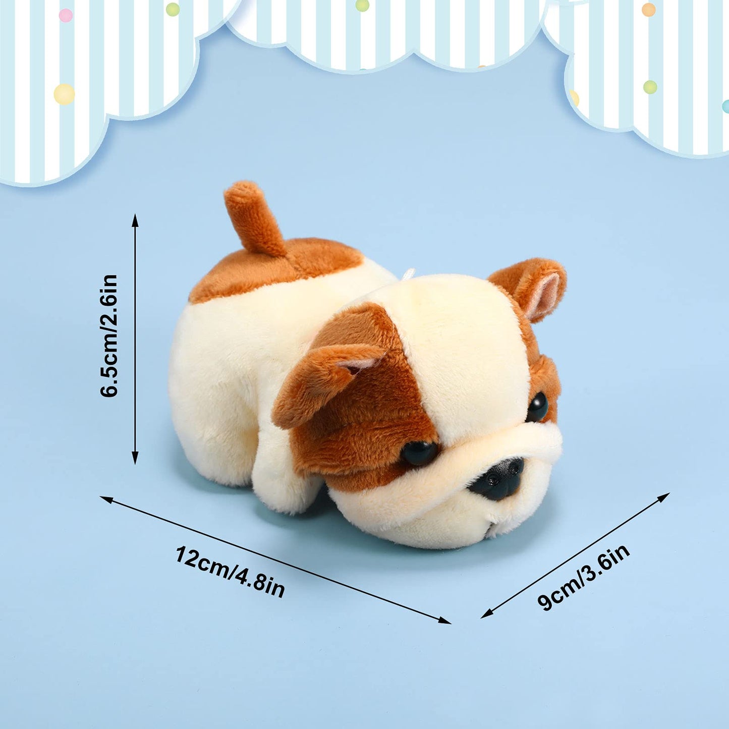 Sumind 9 Pcs 4" 5" Mini Plush Stuffed Dog Party Favor Small Puppy Stuffed Animal Bulk Soft Toy Doll Cute for Kids Graduation School Gift Baby Shower Birthday Adopt Party(Fluffy Puppy)