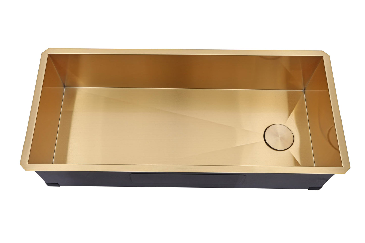 Kingsman Satin Gold Matte Brass Stainless Steel Undermount 16-Gauge Kitchen Sink Single Bowl (42 Inch)