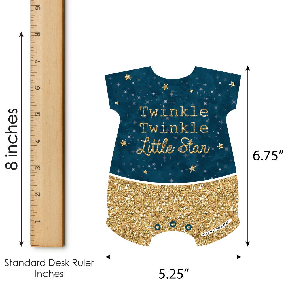 Big Dot of Happiness Twinkle Twinkle Little Star - Picture Bingo Cards and Markers - Baby Shower Shaped Bingo Game - Set of 18