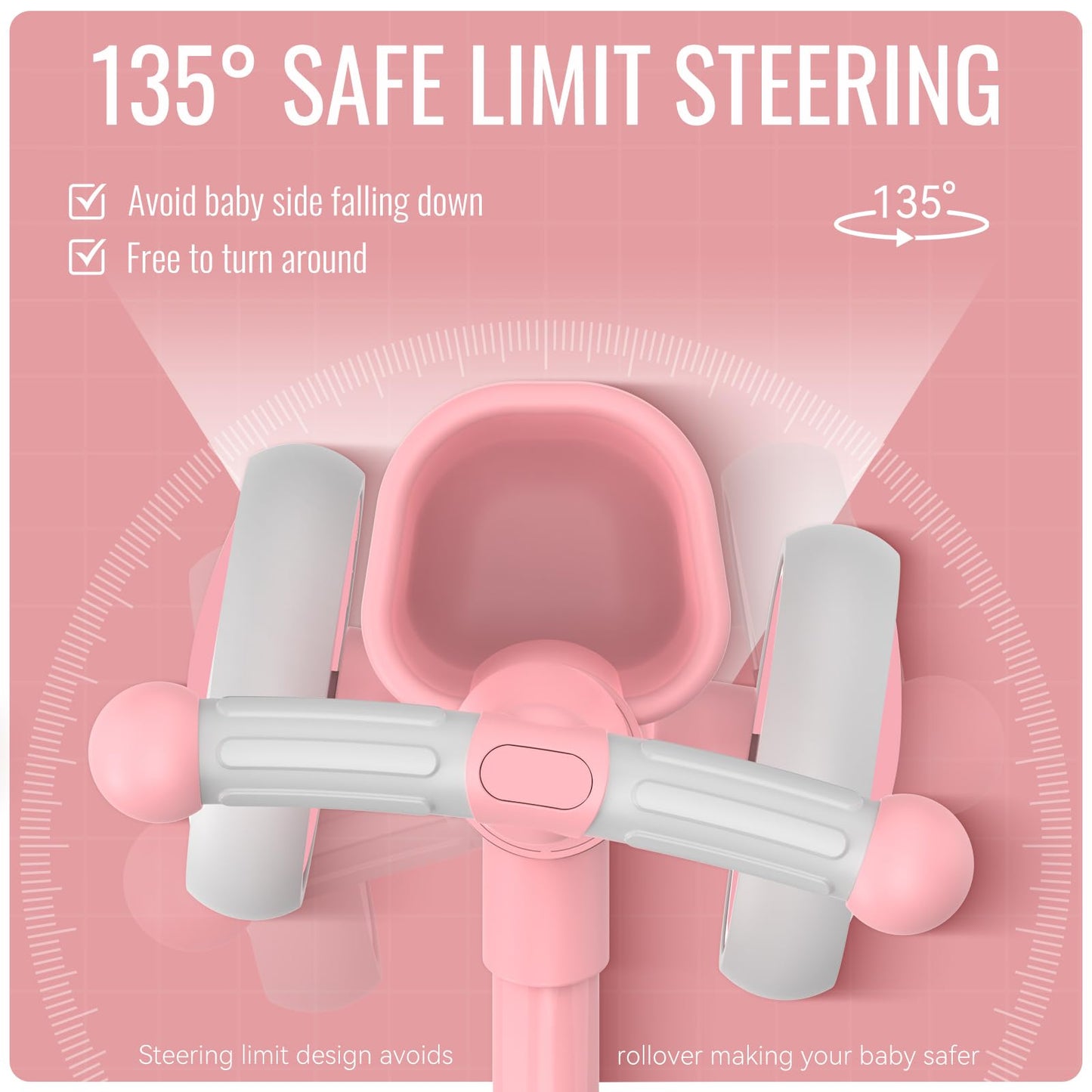 Umatoll Colorful Lighting Baby Balance Bike Toys for 1 Year Old Girl Gifts, Adjustable Seat, First Birthday Gifts, 12-24 Months Toddler Bike, New Pink