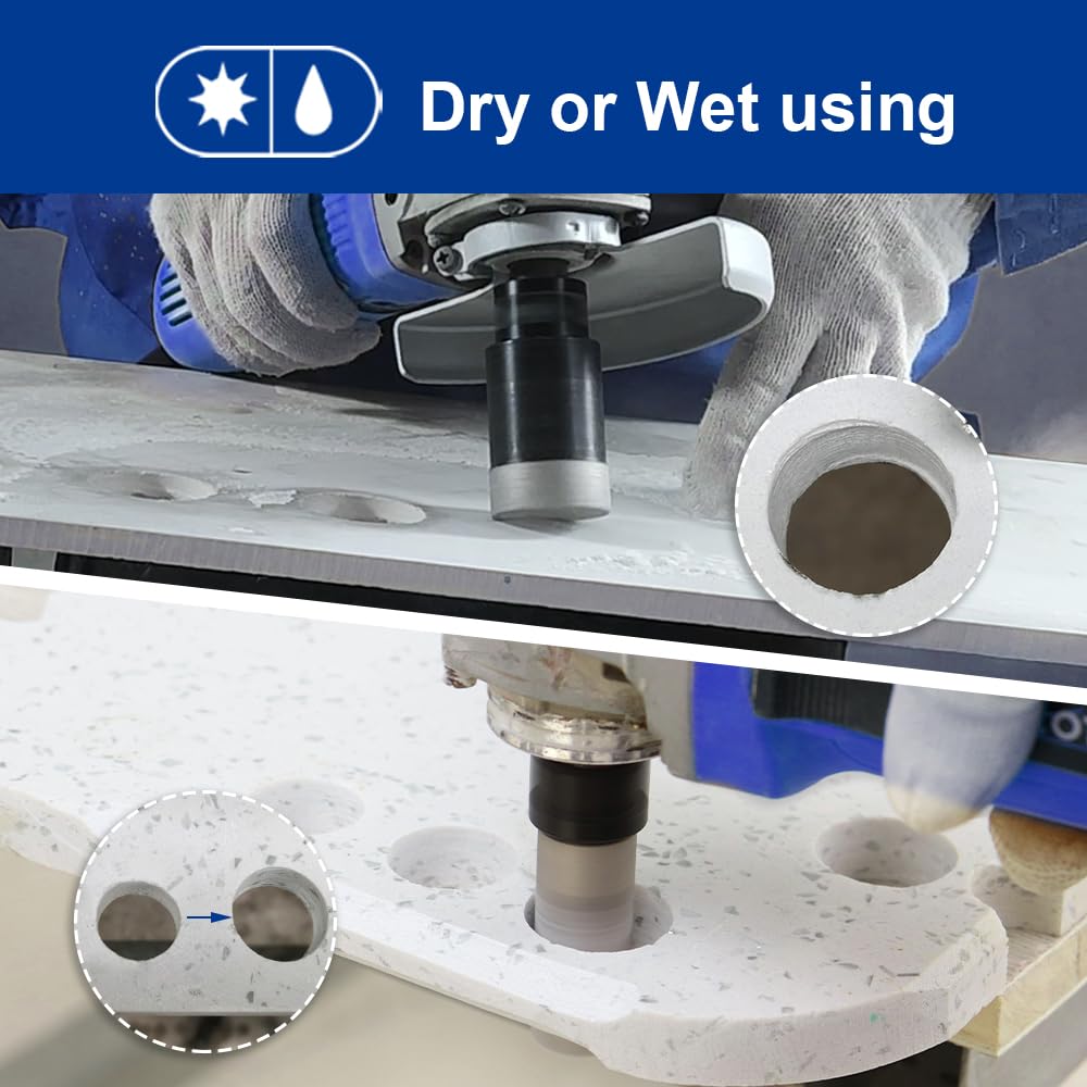 SHDIATOOL Diamond Core Drill Bits Hole Saw Kit for Porcelain Tile Ceramic Marble Brick Vacuum Brazed Cutter Set 10-Piece (6/8/10/13/19/25/32/51mm +10mm+SDS Plus