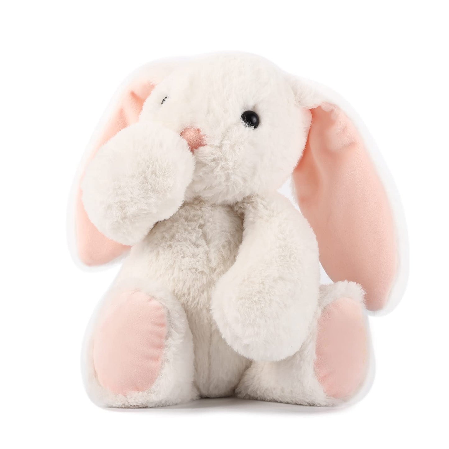 TCBunny Baby Bunny Bedtime Stuffed Animal Plush Toy Easter Stuffer Gifts for Girls, Boys, Kids 11" (White)