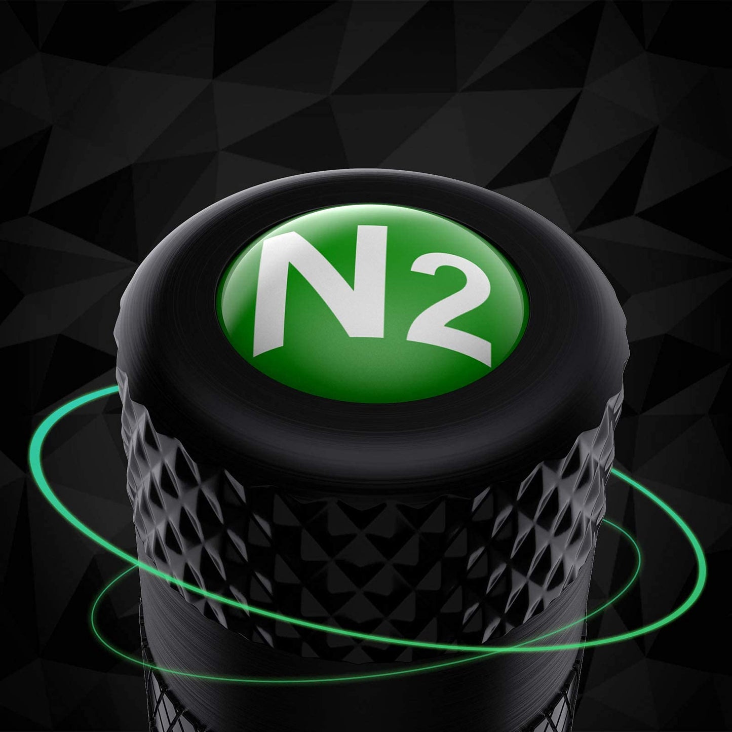CKAuto 4 Pcs Aluminum Tire Valve Stem Caps with N2 Nitrogen Logo, Universal Stem Covers for Cars, SUVs, Bike and Bicycle, Trucks, Motorcycles | TPMS Safe | Corrosion Resistant | Dust Proof, Black
