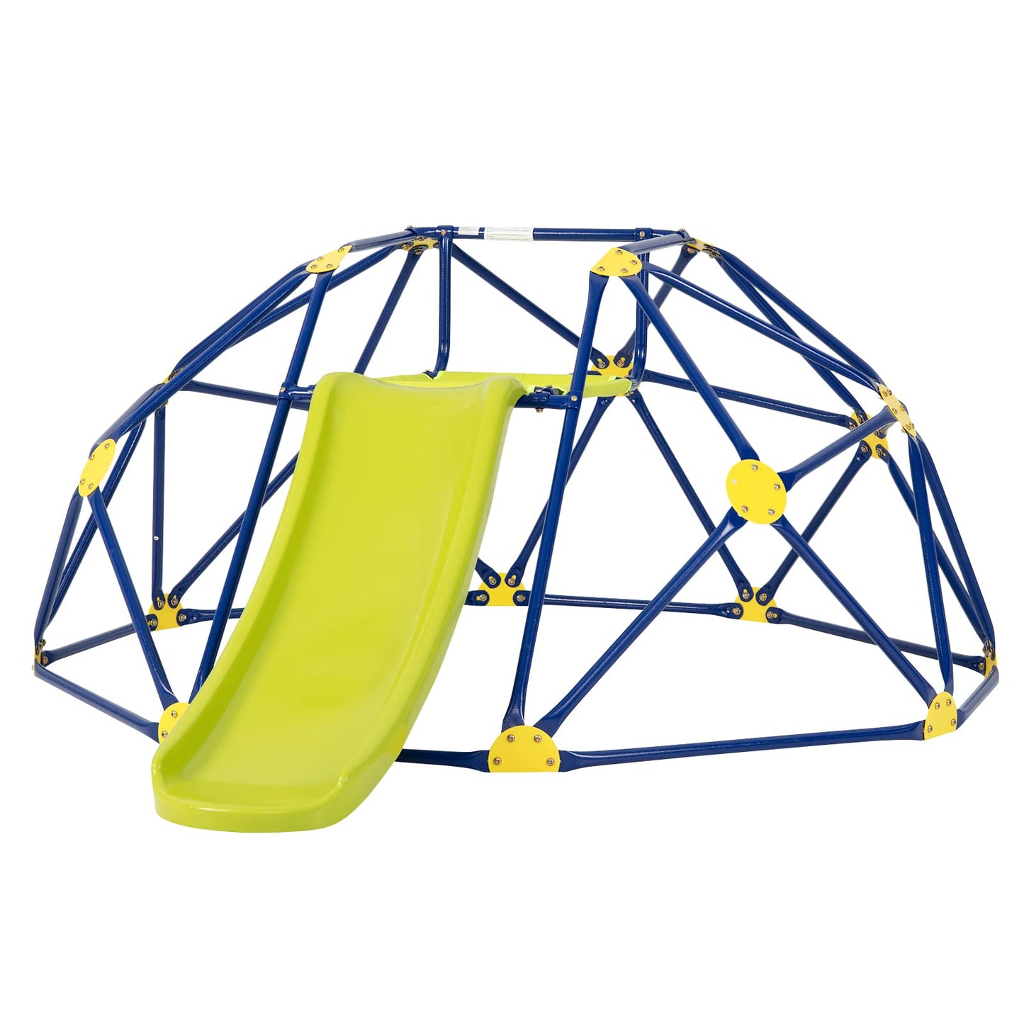 Costzon Climbing Dome with Slide for Kids, 8FT Kids Jungle Gym Monkey Bar Climbing Toys for Outdoor, 2 in 1 Indoor Geometric Dome Climber Playground Set for 3-8 Boys Girls Toddlers Backyard Gifts