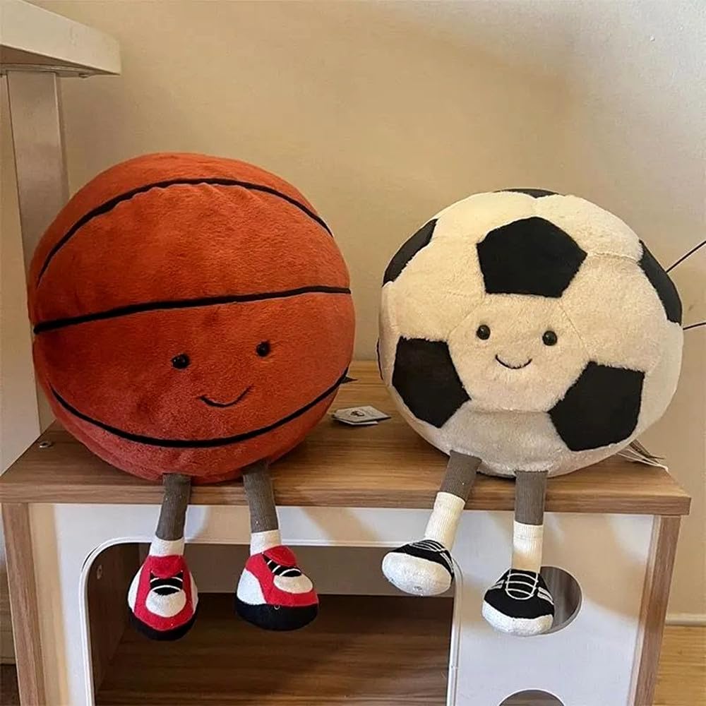 XIYUAN 13.7inch Football Plush Toys Soft Stuffed Sports Plush Balls Cute Fun American Soccer Doll Toys with feet Creative Football Spherical Decor Throw Pillow for Christmas Kids Gift (Football)