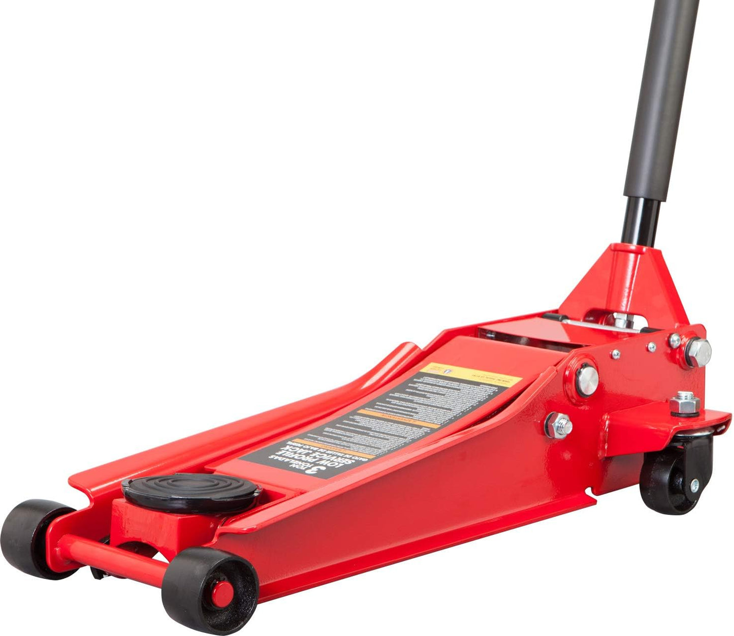 Big RED 3 Ton Dual Hydraulic Pump Floor Jack, 7-Pump Lift (3.125"-20") for Cars/Trucks/SUVs, Low-Profile Heavy-Duty 6600lbs Steel Jack with Overload Protection & 1-Year Warranty
