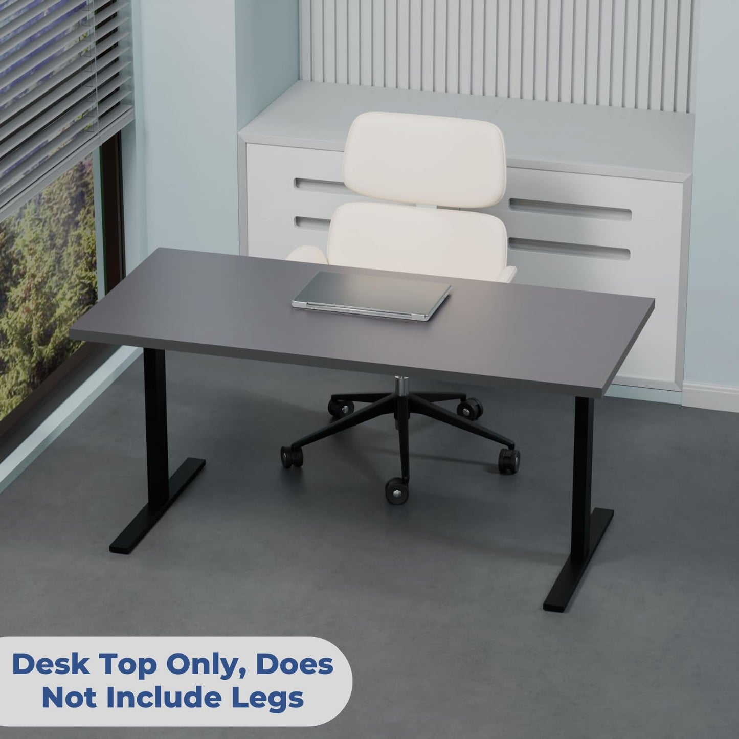 OfficeSimpli 48 x 30 Inch Desk Top, Made in USA Replacement Table Top for Sit-to-Stand Adjustable Desk Frame, Workbench or Countertop for Classroom, Home and Office (Desk Top Only) - Slate Grey