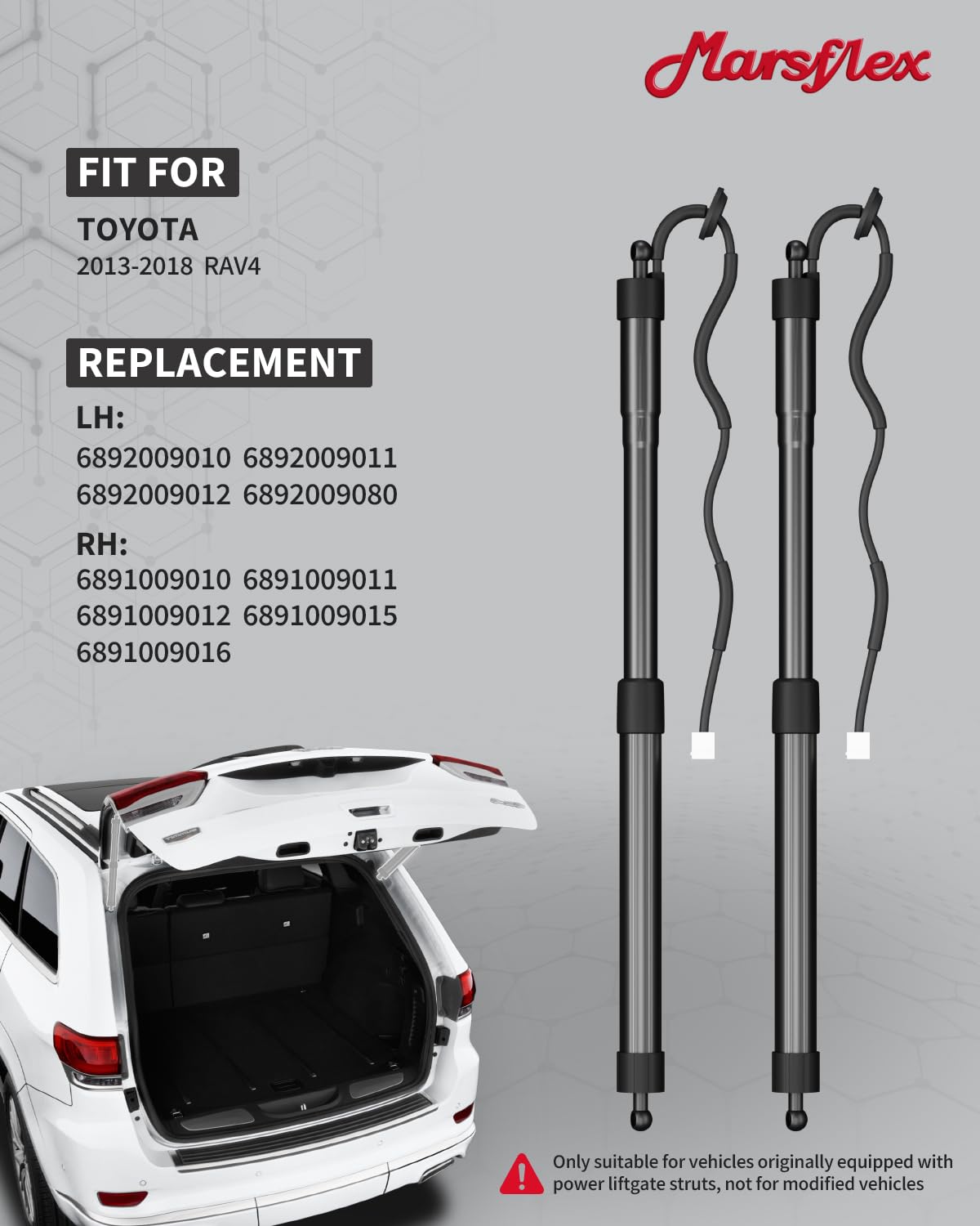 Marsflex Electric Liftgate Struts Fit for 2013-2018 Toyota RAV4 Power Rear Hatch Lift Trunk Tailgate Support Replaces# 6892009010, 6891009010, Left & Right