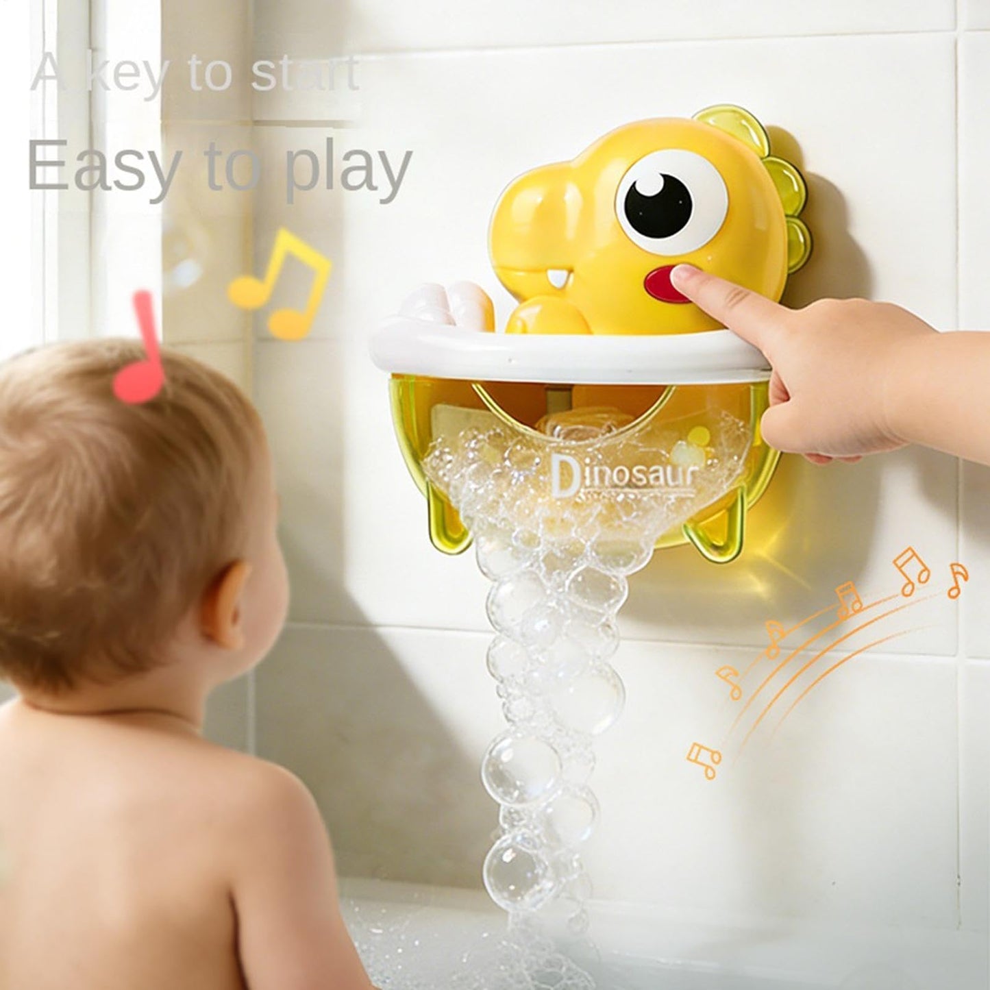 Dinosaur Bubble Machine – ABS 16.5x6.5x17cm | Light-Up Bath Bubble Machine | Shower Toy | Fun Automatic Maker for Kids, Bathroom Play, Bathtub Entertainment, Water Games, Party Fun and Indoo