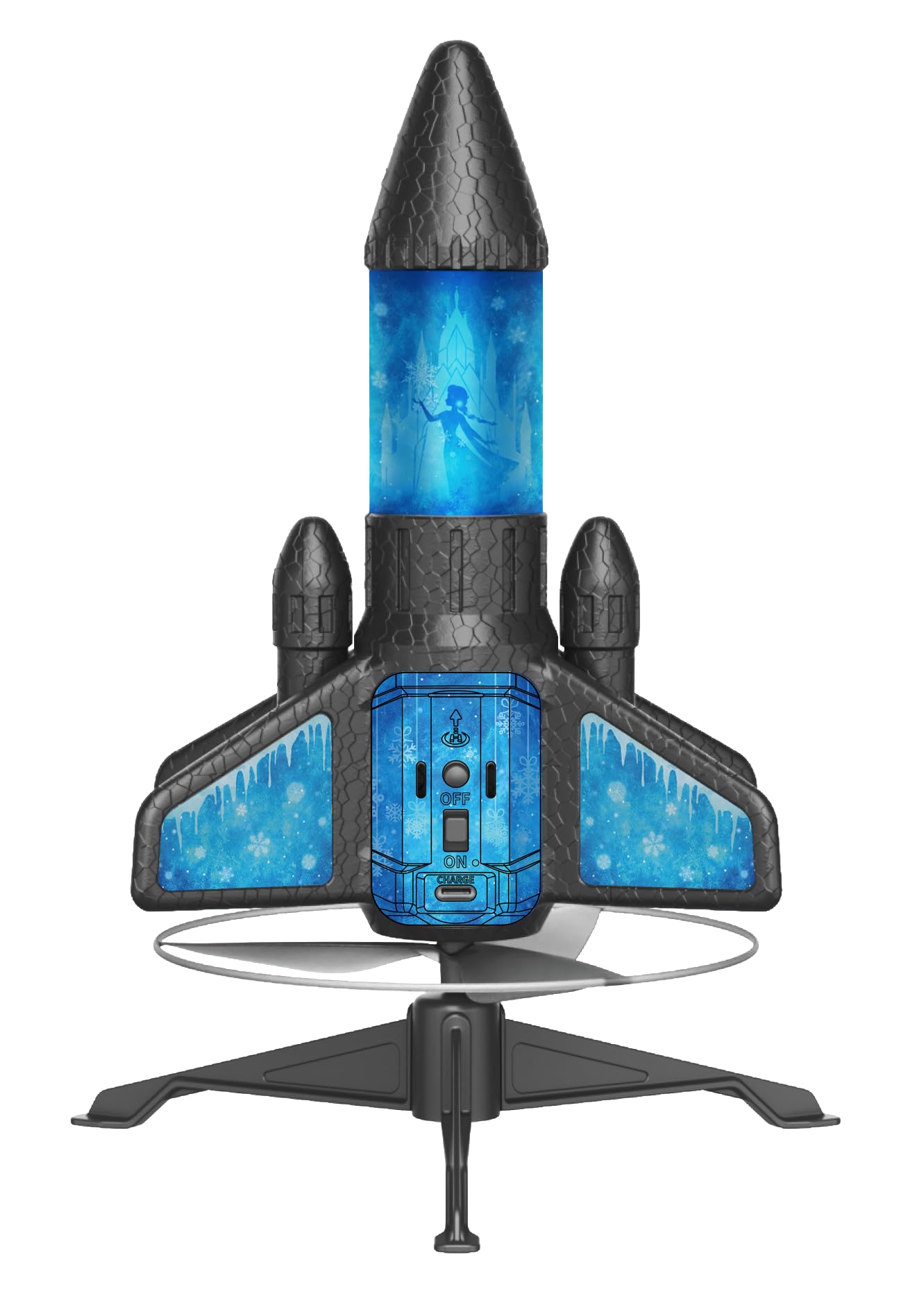 Rocket Launcher for Kids – 2nd Gen Upgraded Design, Electric Auto Launch, 200ft Flight with Safe Parachute, Outdoor Rocket Toy for Boys & Girls, Birthday Gift for Ages 8-13, Frozen Pattern (Snow Girl)