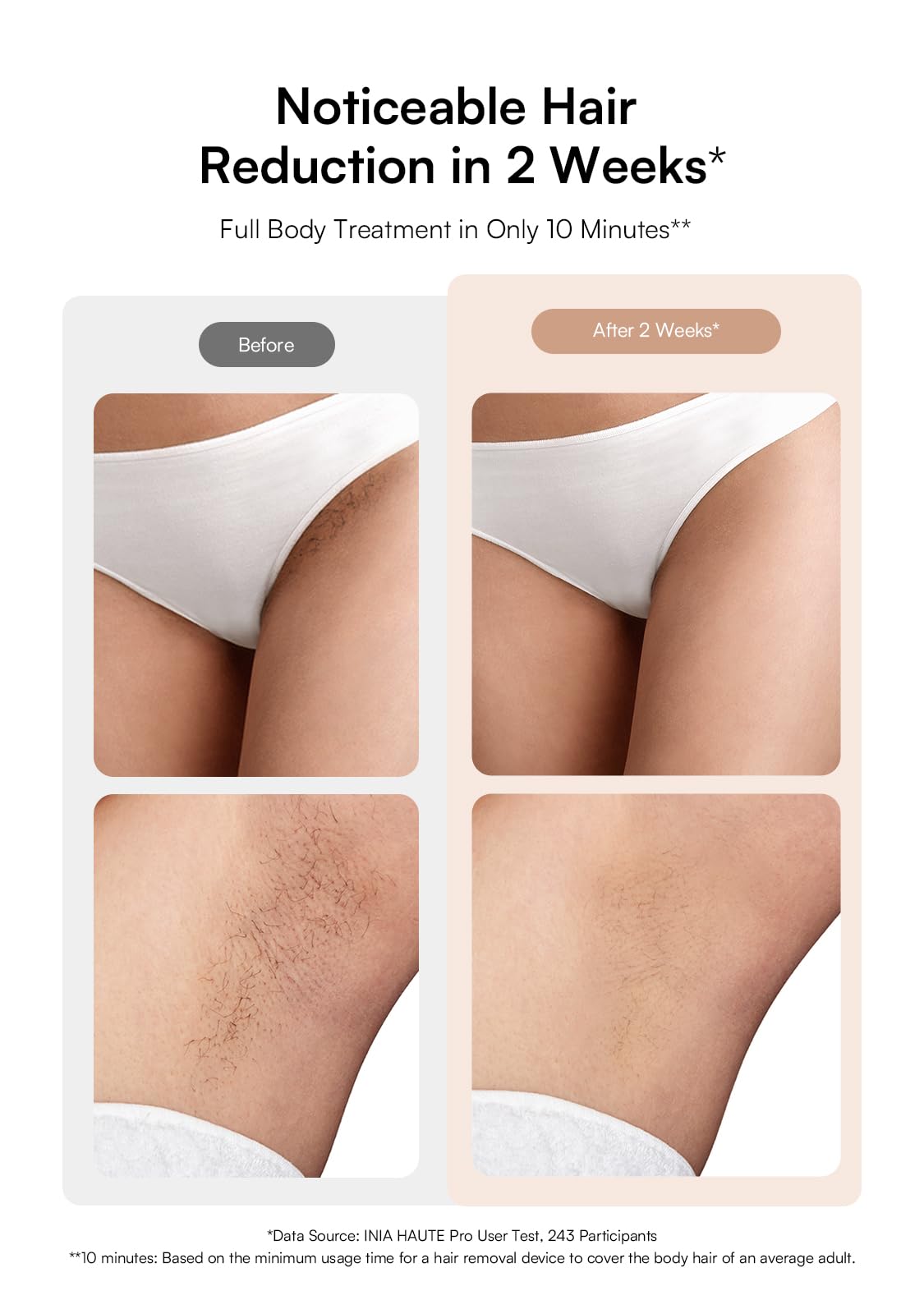 INIA Laser Hair Removal with Ice-Cooling Care for Women and Men, HAUTE Pro Painless at-Home IPL Hair Remover for Coarse Hair in Bikini All Body Areas, Latest Generation for Effective Results (Pink)