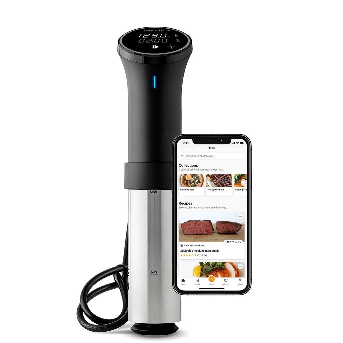 Anova Culinary Sous Vide Precision Cooker 3.0 (WiFi), 1100 Watts & Precision Vacuum Sealer Bags (Pre-cut),Clear