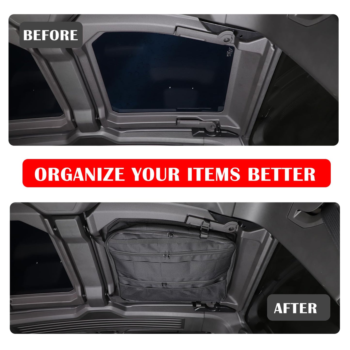 Car Sunroof Organizer Bag Compatible with 2024 2025 2026 Hummer EV Roof Panel Storage Bag Waterproof Foldable Multi-Function Car Rooftop Carrier Sunroof Storage Bags (Rear Top Roof Glass-Right)