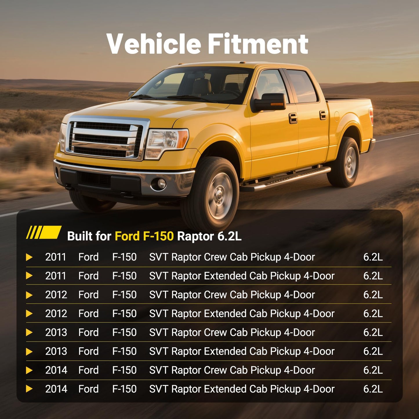 SPBREW Cat Back Exhaust System Kit Fit for 2011-2014 Ford F-150 Raptor 6.2L Stainless Steel Performance Cat-Back Side Exit Sport Exhaust System Compatible with 6.2L Engines 145" Wheelbase