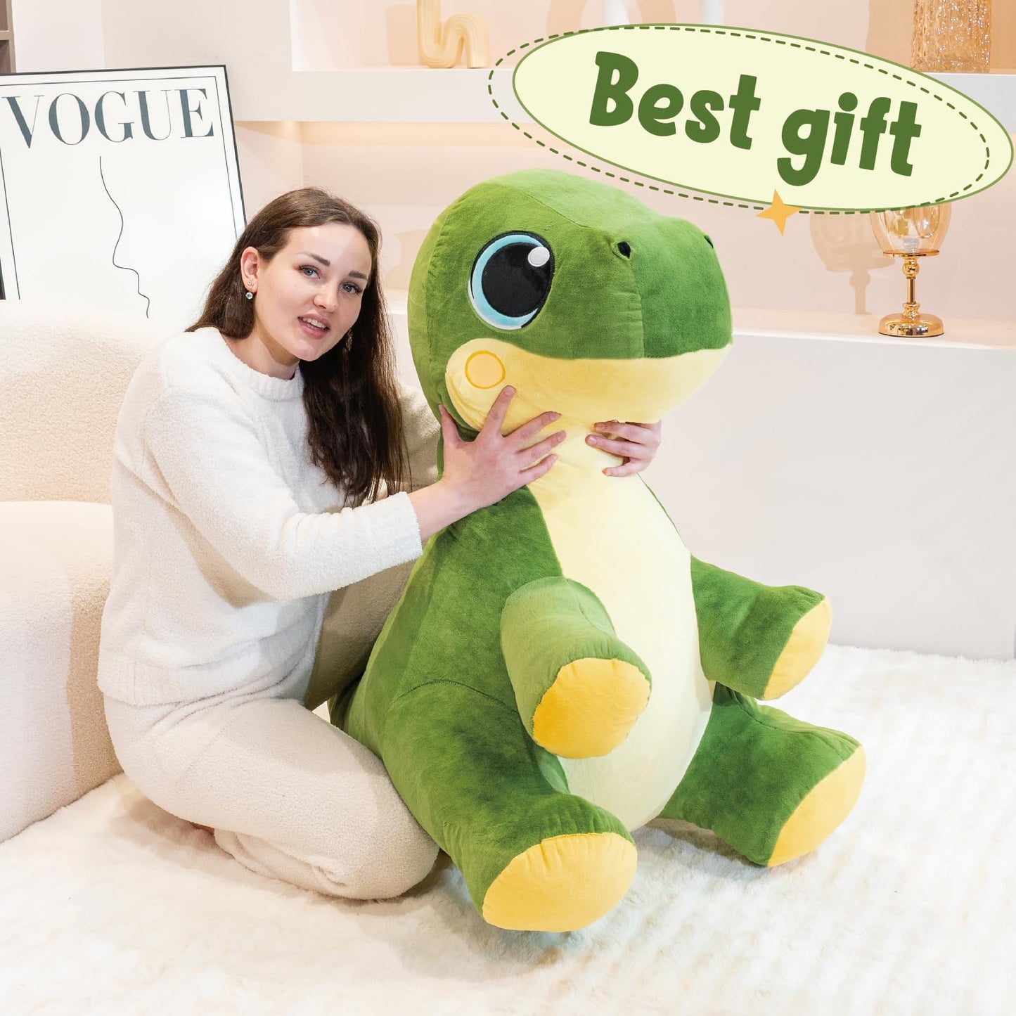Jrystar 31" Large Dinosaur Stuffed Animals for Boys, Soft Jumbo Trex Plush Toys, Big Stuffed Dinosaur Plushie, Giant Dino Plush Toys, Gifts for Kids Girls Adults on Birthday Children's Day Christmas