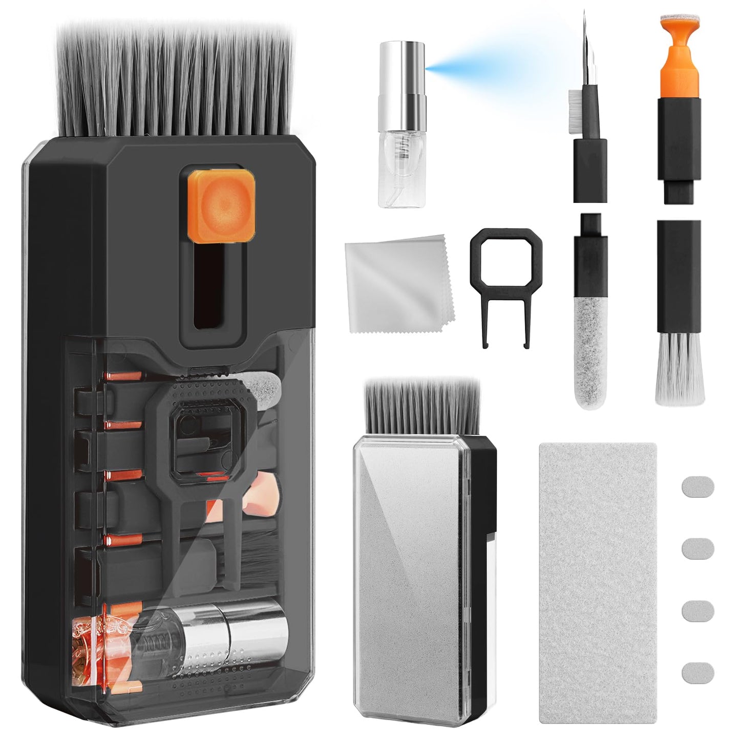 Keyboard Cleaning Kit Laptop Cleaner, 10-in-1 Computer Screen Cleaning Brush Tool, Multi-Function PC Electronic Cleaner Kit Spray for iPad iPhone Pro, Earbuds, Camera Monitor, All-in-one with Patent