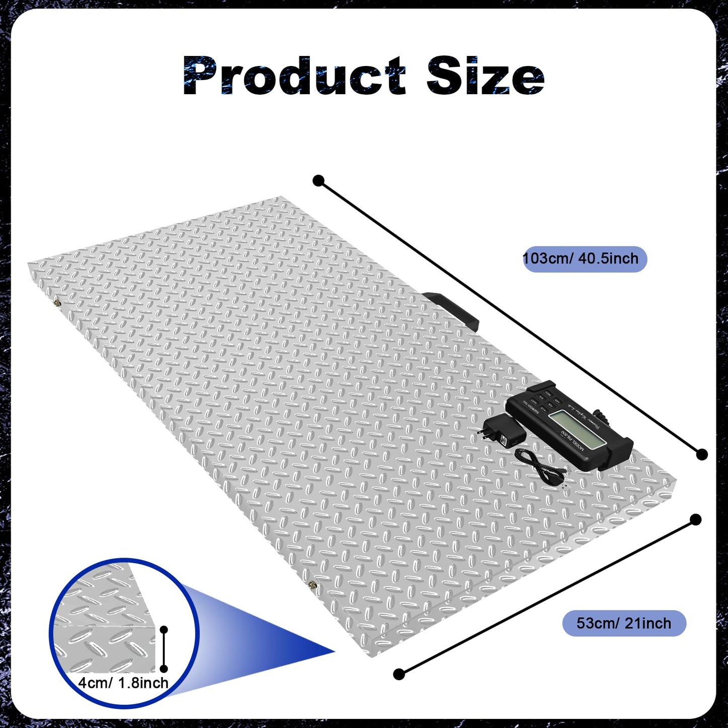 Togarhow 1100Lbs x 0.2Lbs Digital Livestock Scale Stainless Steel Non-Slip Platform Scale Electronic Heavy Duty Postal Shipping Scale for Large Pet Dog Goat Pig Cattle Sheep