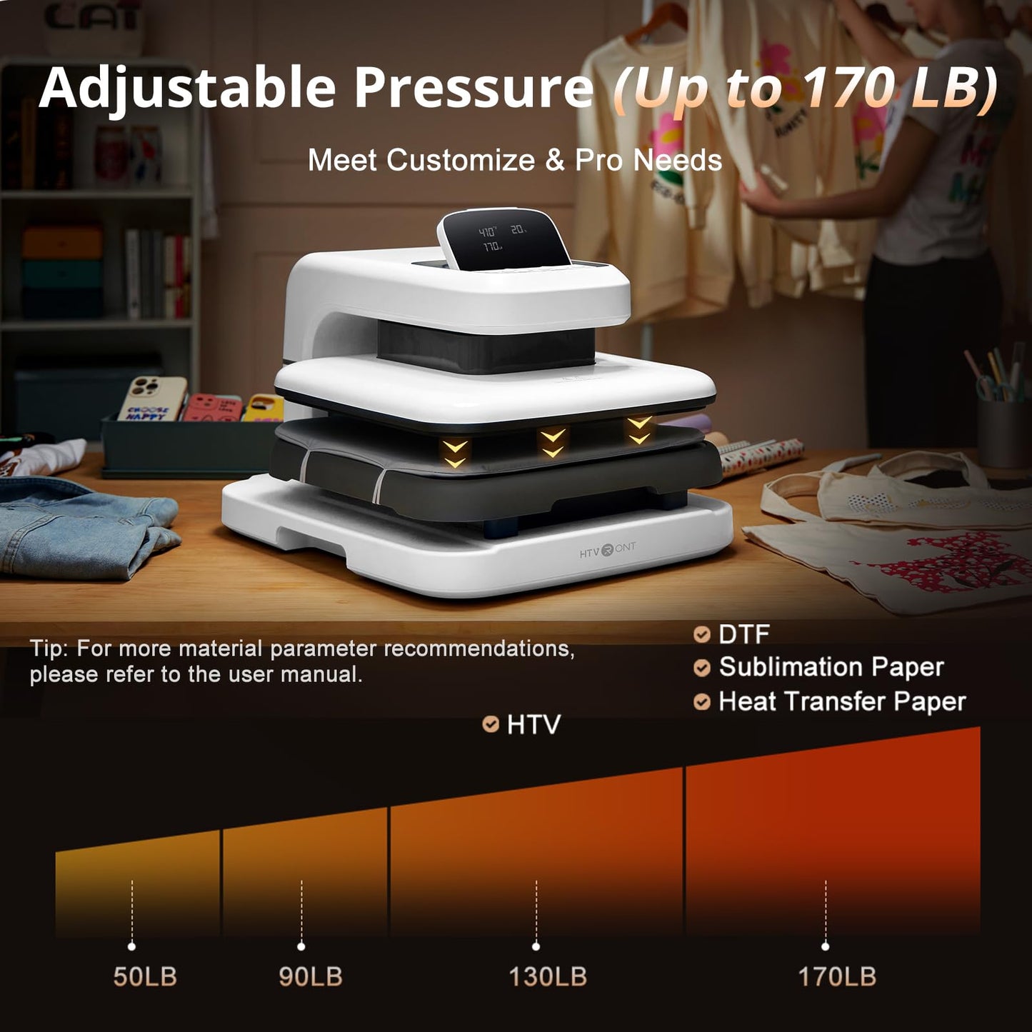 HTVRONT Automatic Heat Press 2 Bundle - Automatic Heat Press 2 & 15 Pack 12" x 10" Glitter Heat Transfer Vinyl,