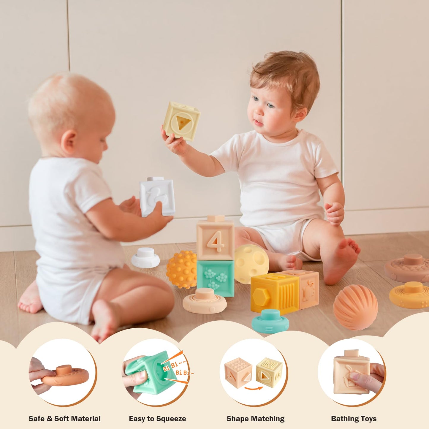 Meytccve Baby Toys Montessori Toys for Babies 1-3,Wooden Musical Instruments Toy Stacking Building Blocks,Infant Teething Toys Sensory Balls,Xylophone,Birthday Gift for Toddlers 1+ Year Old