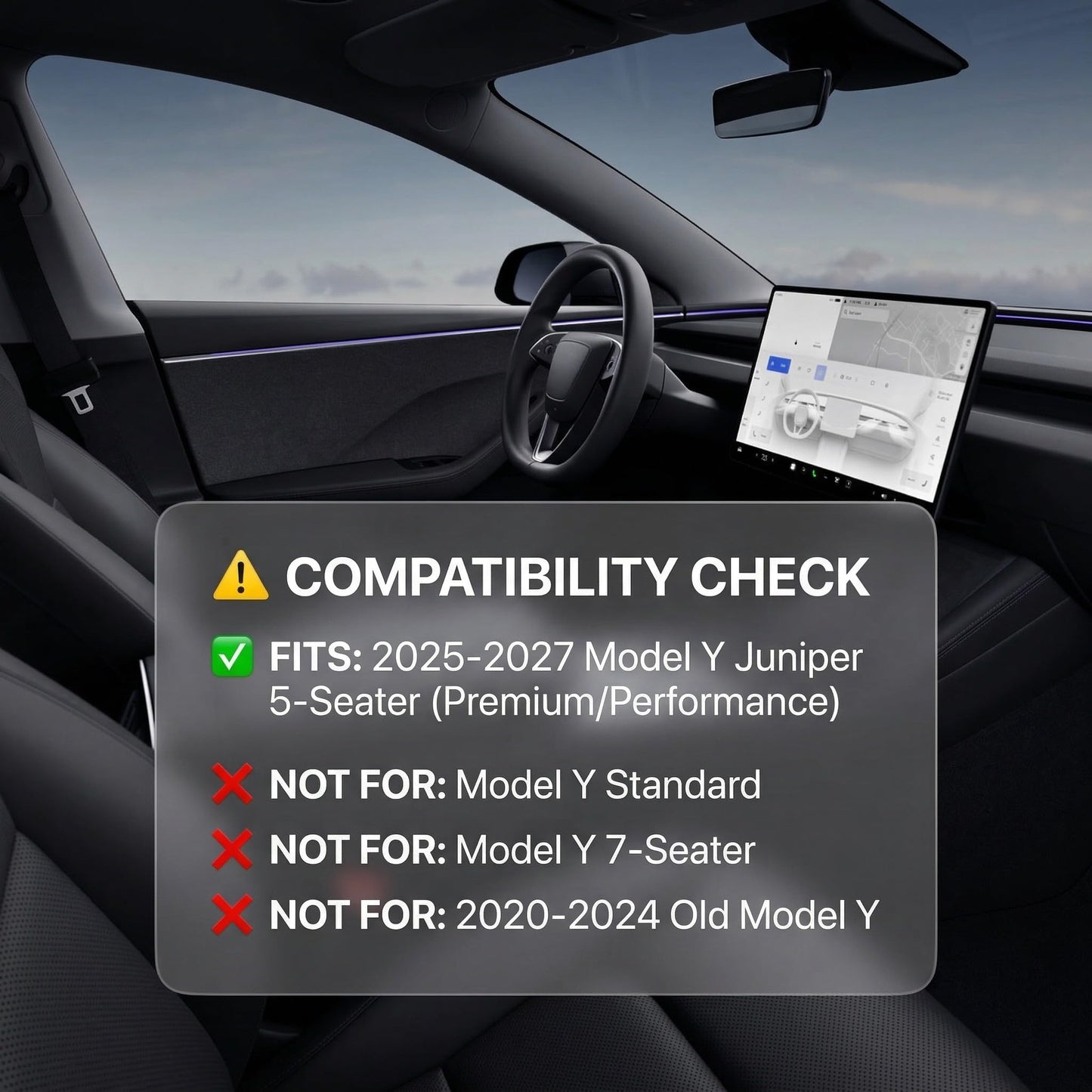 CYBERBEANS 6 Pcs Liners for Tesla Model Y Juniper Accessories New 2025 2026(Not Fit Standard) All Weather Floor Mats Front Frunk Rear Trunk Mats Cargo Liner TPE Anti-Slip 5-Seater