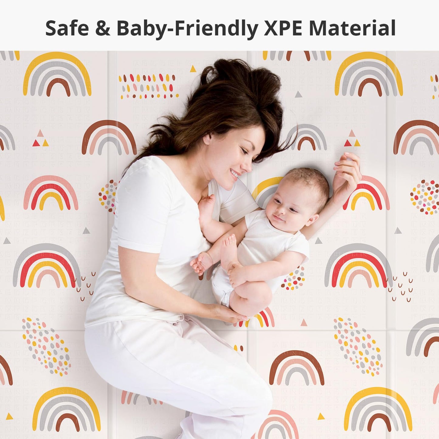 PIGLOG Baby Play Mat, Middle 59X59" Playmat for Playpen, 0.8 Inch Thick Foldable Baby Crawling Mat, Portable Playmat for Babies and Toddlers, Infants, Toddler, Kids