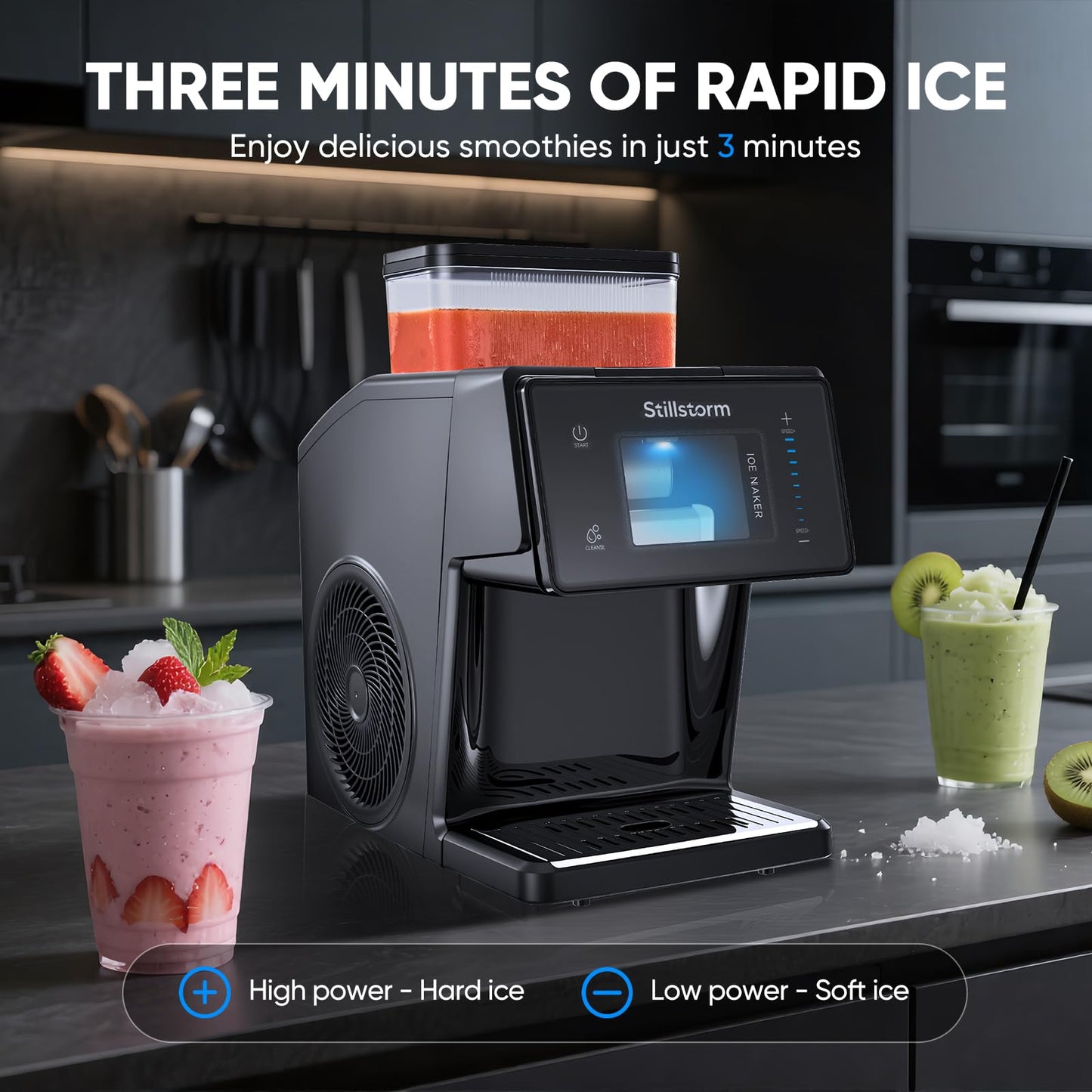 Stillstorm Shaved Ice Machine Snow Cone Maker No Ice Needed,Snowflake Machine with RapidChill Technology, Auto-Clean SUS304, Adjustable Speed Snowflake Maker for Home, Party, Bar...