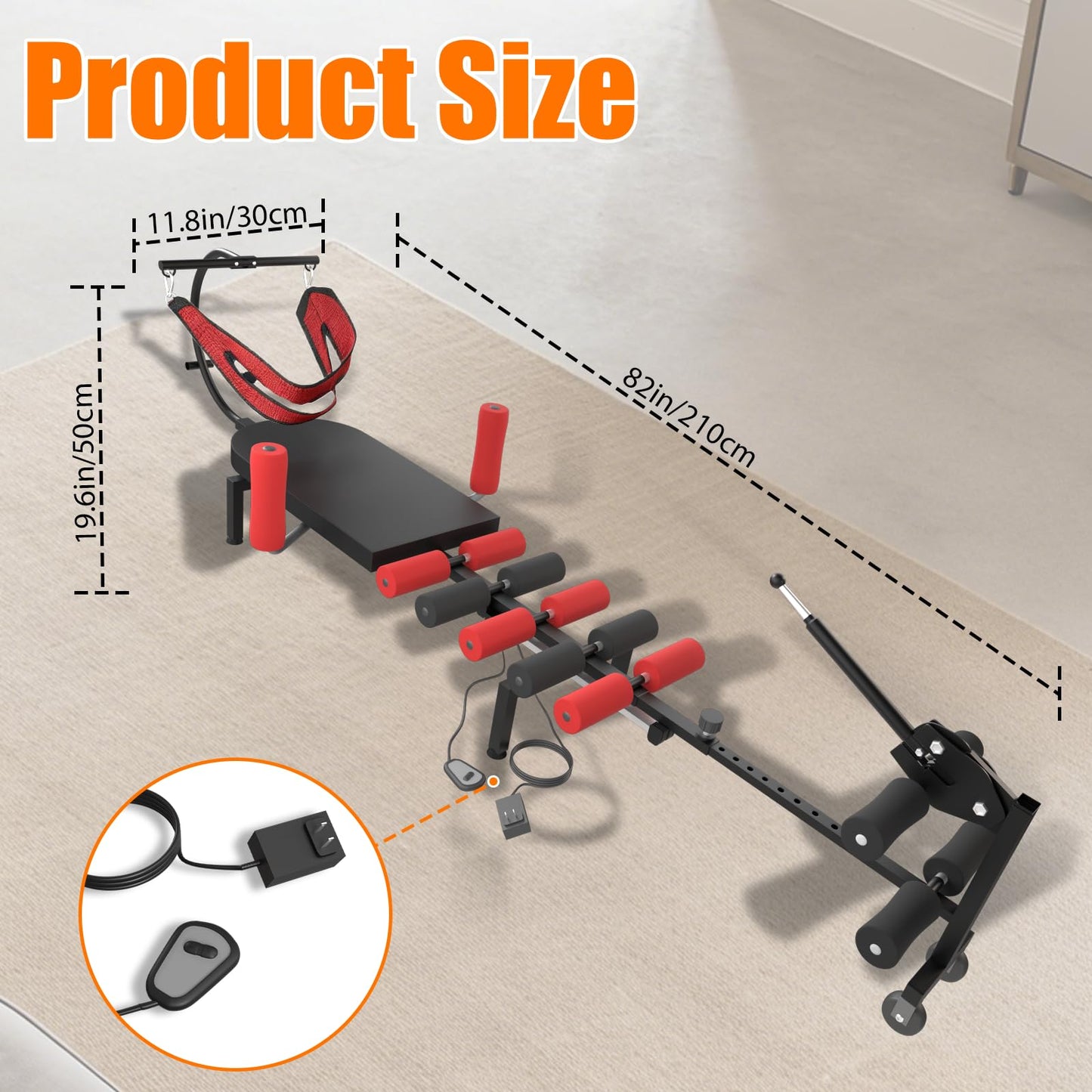 Professional Electric Traction Table, Spinal Cervical Decompression Traction Bed for Spine Stretching for Home Use Back Pain Relief Device with Remote Control,Adjustable Settings