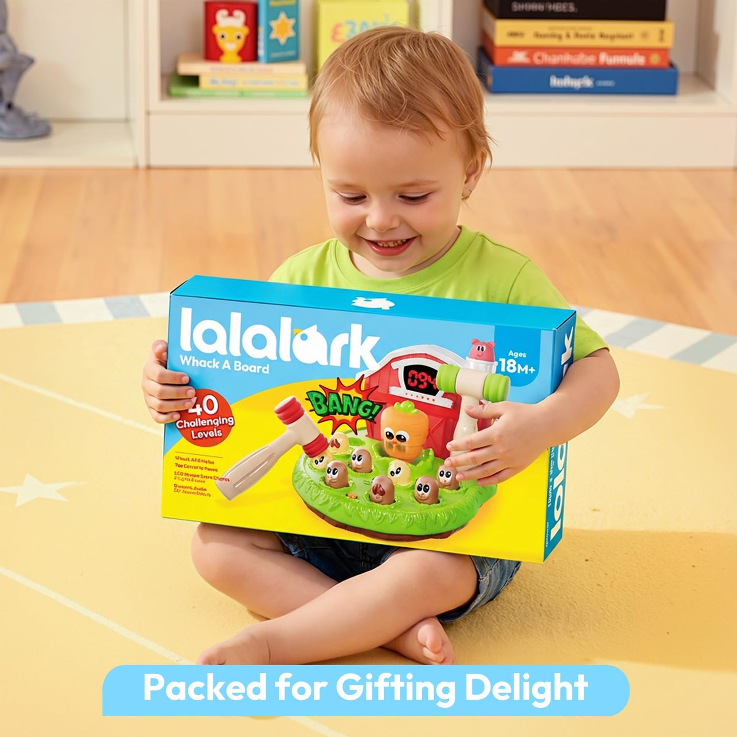lalalark Whack Game for Toddlers Age 2 3 4 5, Light & Sound, 4 Modes, 40 Levels, Baby Toy Gifts for Early Learning, Birthday Gift for Toddler Boy Girl Toys