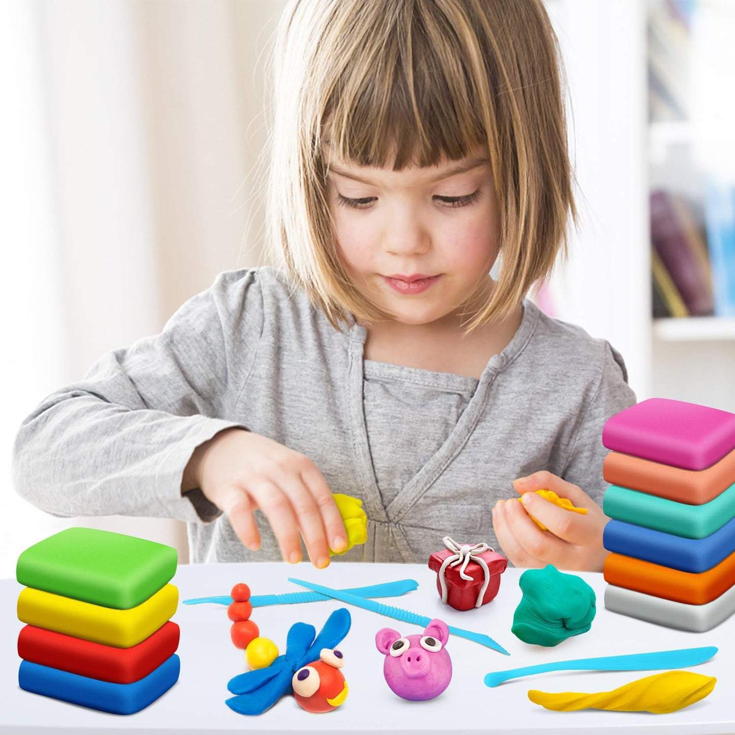 Magic Clay - Air Dry Clay 108 Colors, Modeling Clay for Kids with Tools, Soft & Ultra Light, Toys Gifts for Age 3 4 5 6 7 8+ Years Old Boys Girls Kids
