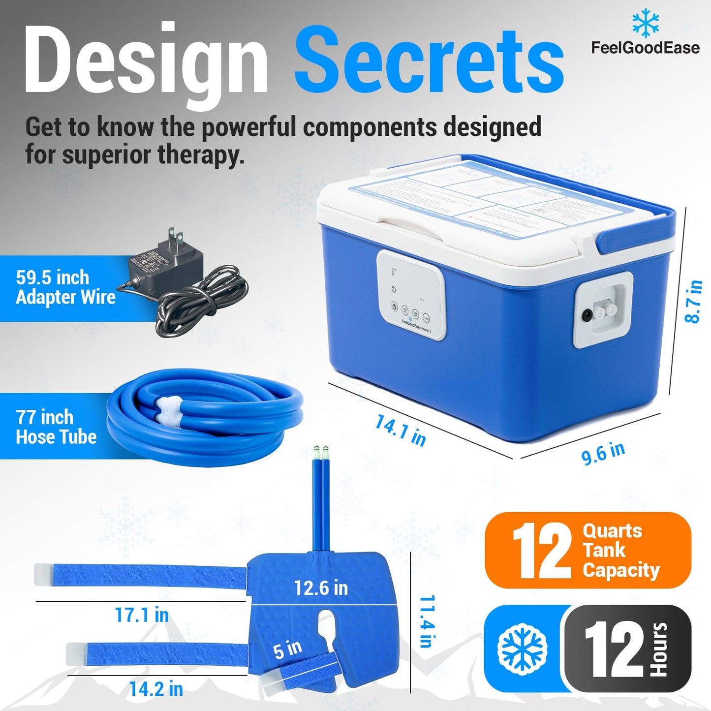 Ice Machine for Knee After Surgery โ Game Ready Ice Therapy System with 12QT Cooler, 4 Flow Speeds, Quiet Operation & Adjustable Timing โ Cold Therapy Machine for Knee Replacement & Pain Relief