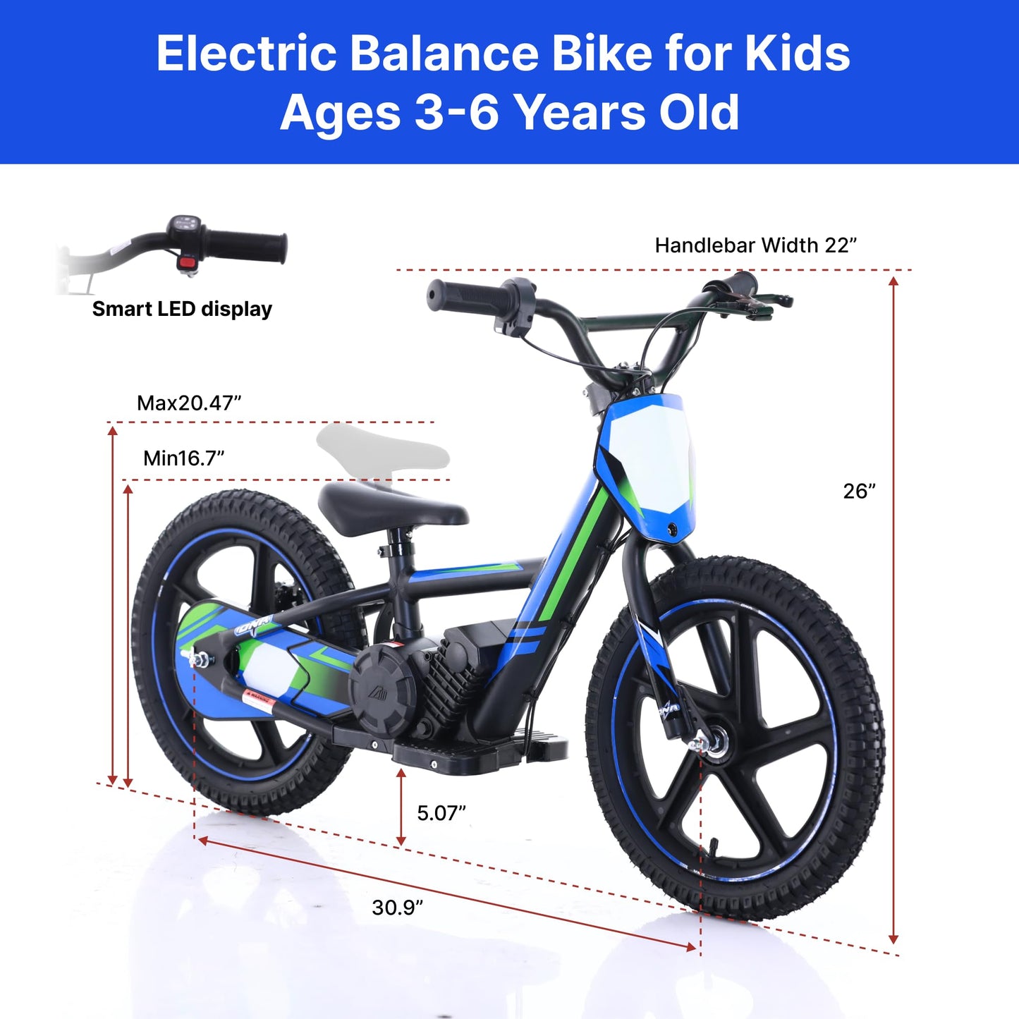 KOZRUNS Electric Dirt Bike for Kids 3-6, 170W Racing Experience Lightweight Motorcycle, New Aluminum Frame with 2 Power Modes, 24V Detachable Battery, 12 Inch Knobby Tires