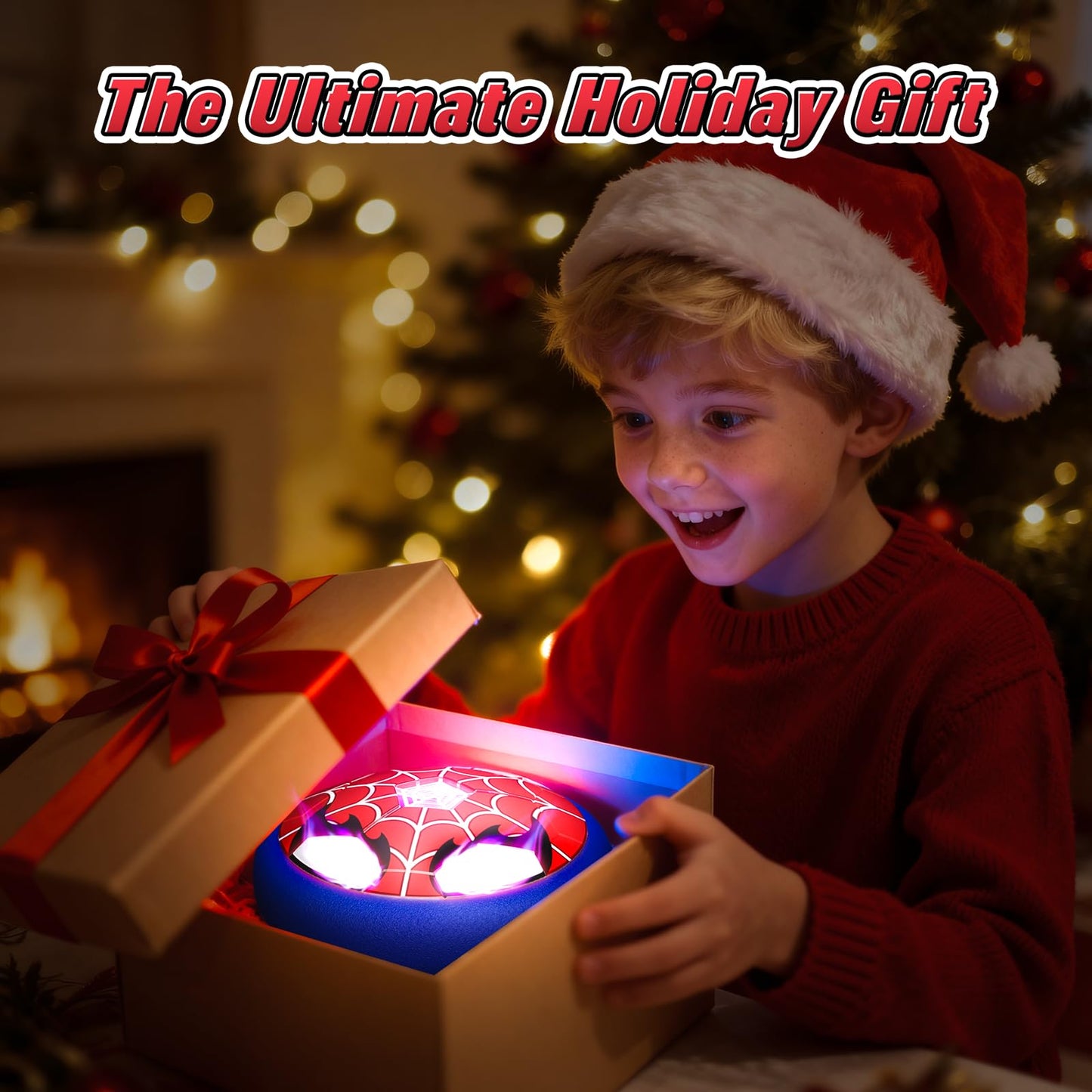Light Up Hover Soccer Ball for Kids,Glowing Web Design & LED Eyes Air Floating Soccer Toys,Indoor Games with Soft Foam Bumper,Fun Sports Games for Boys Girls Age 3 4 5 6 7 8 9 10 11 12, Birthday Gifts