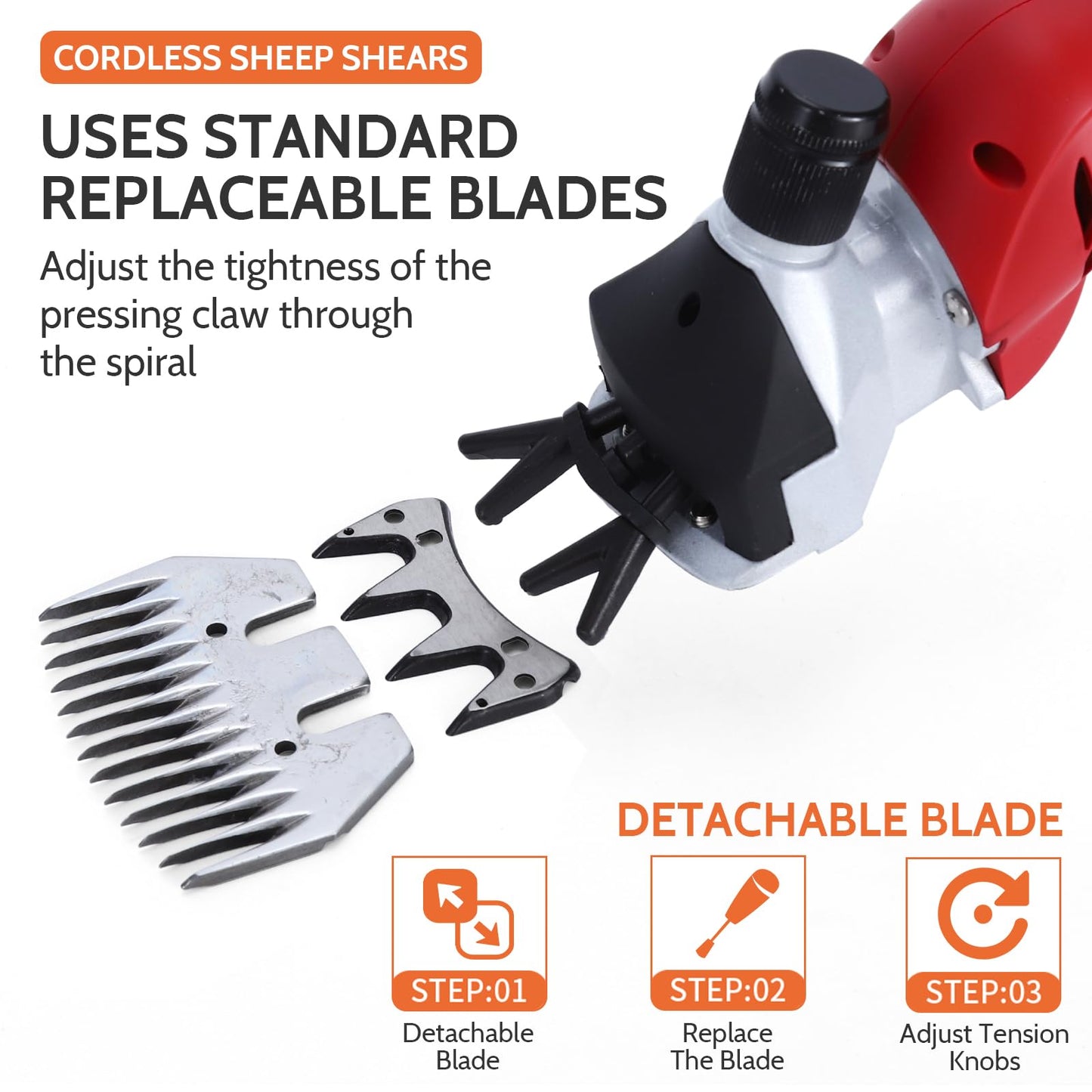 DUCKBOY Cordless Sheep Shears Clippers, Rechargeable Animal Pet Hair Clipper Groomer Shears 380W 18V for Animal, Goats, Cattle, Farm Livestock Pet, Hair Shaving